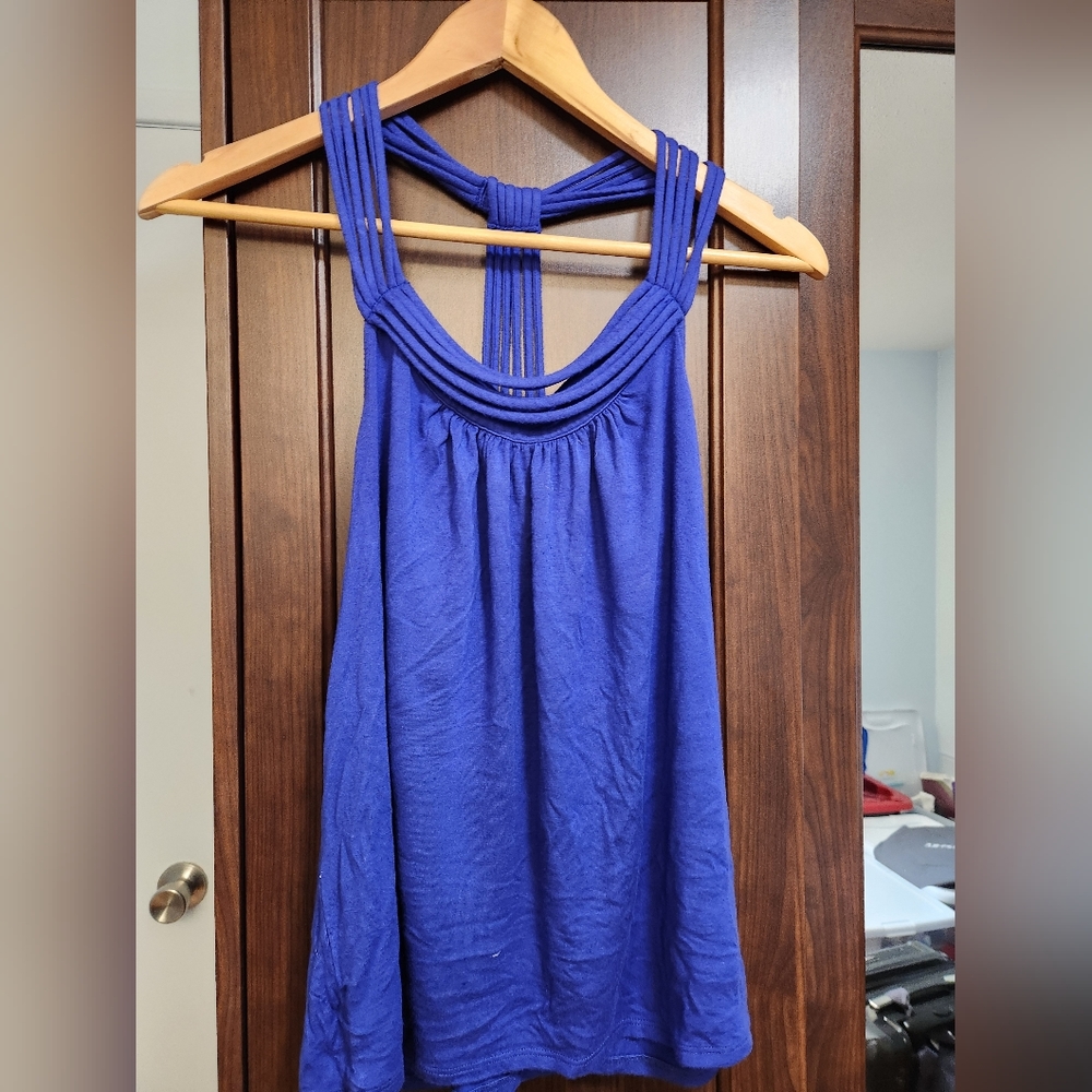 Blue Halter Tank Top